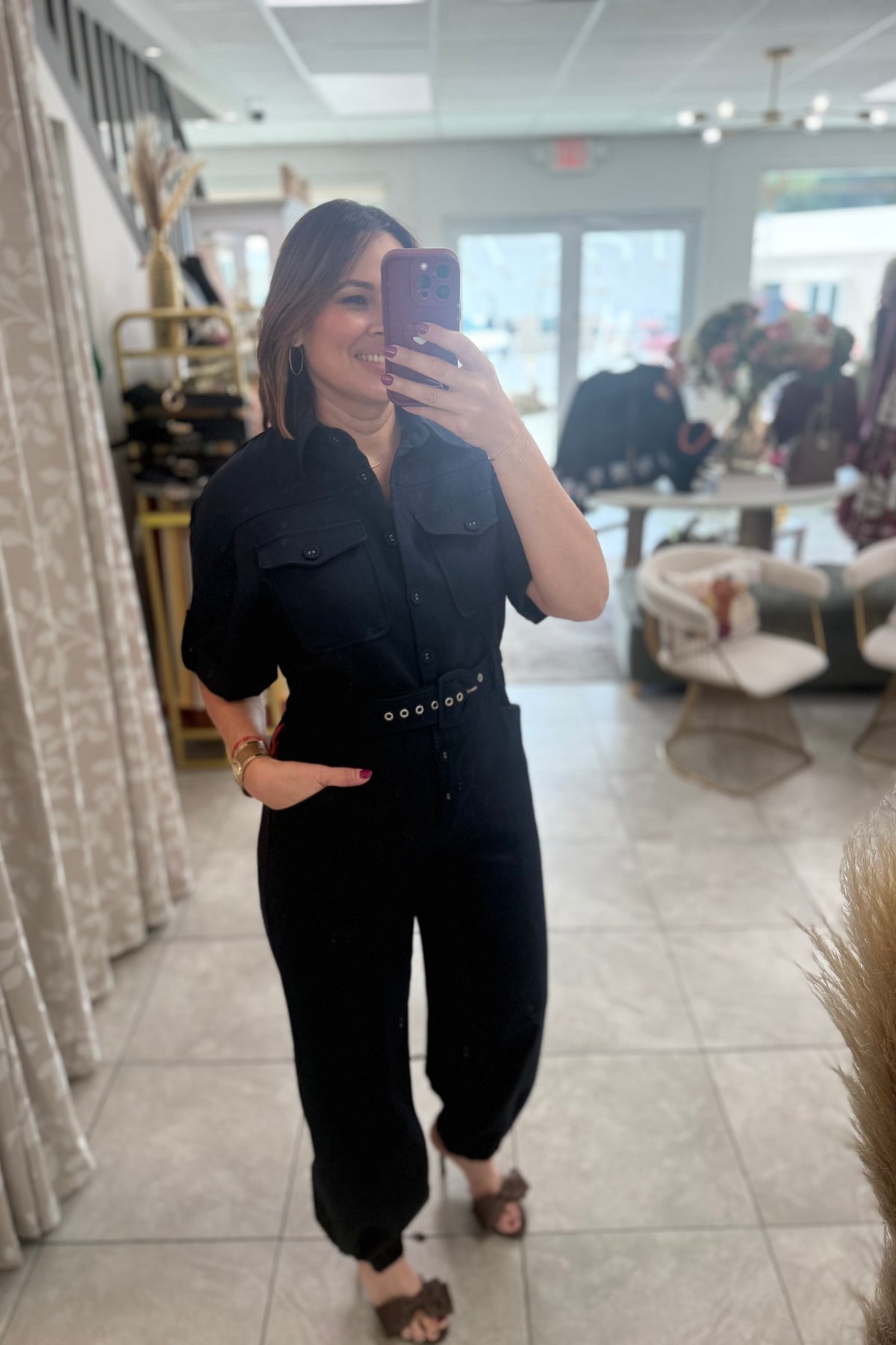 Navy Cargo Jumpsuit