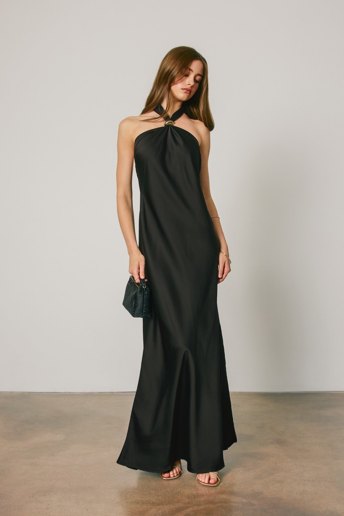 Black halter dress
