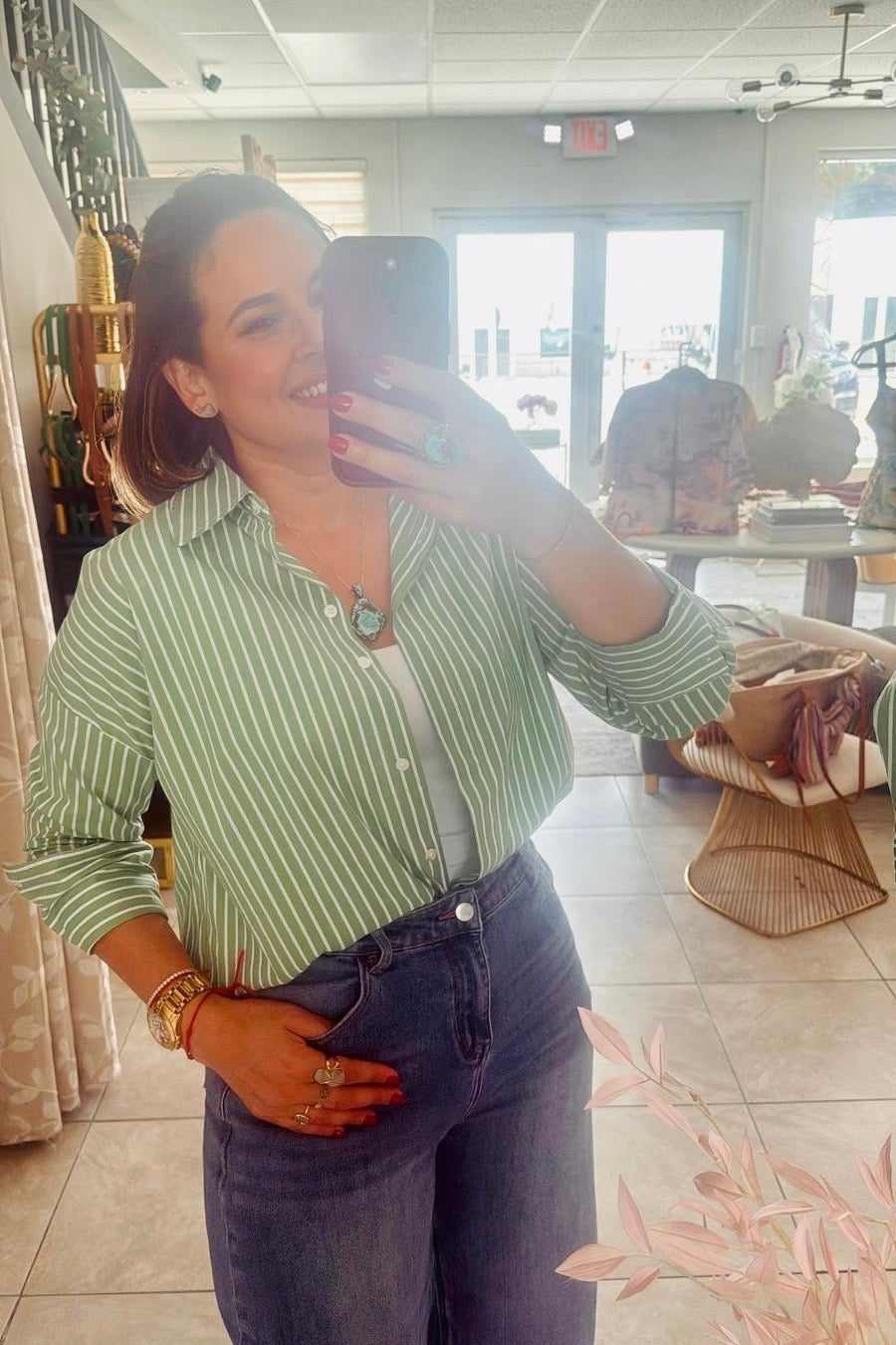 Pistachio Striped Top