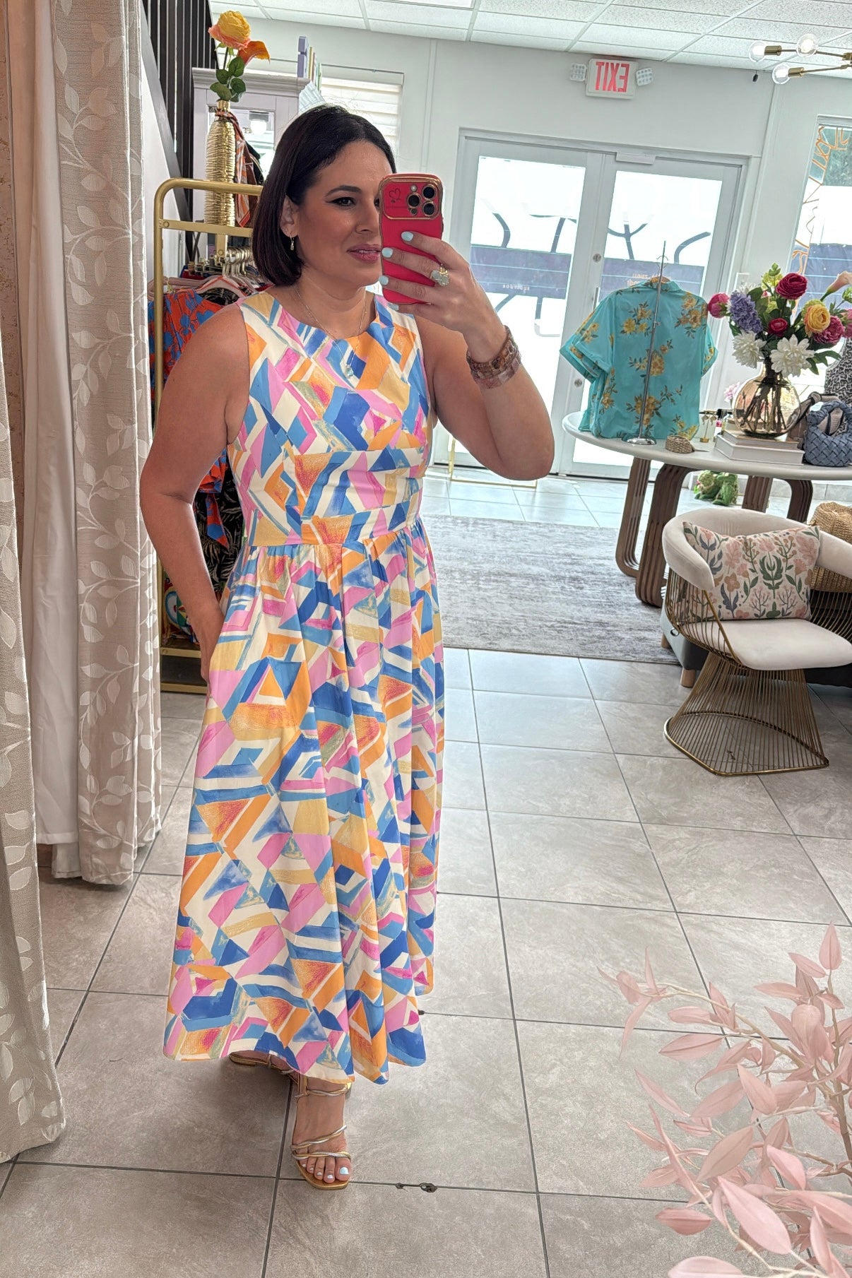Abstract midi dress