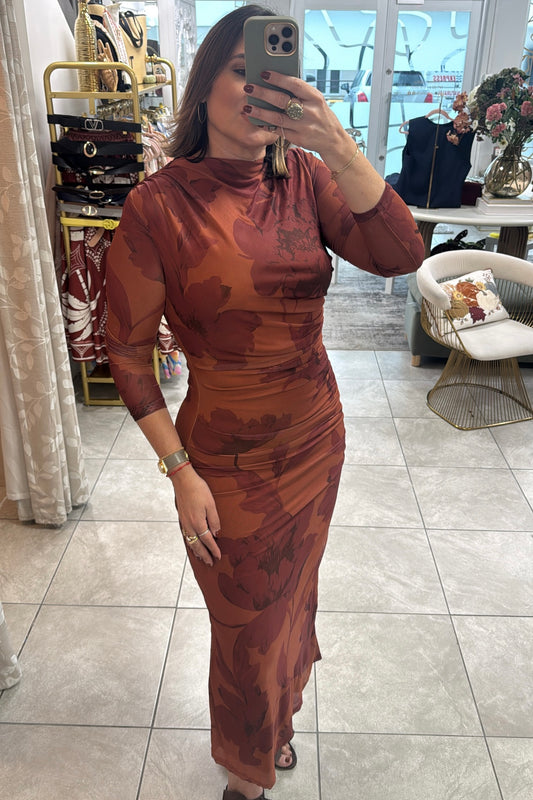 Amber floral mesh dress