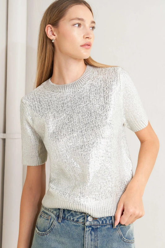 Silver moon shimmer Top