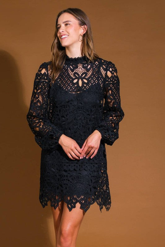 The black lace dress