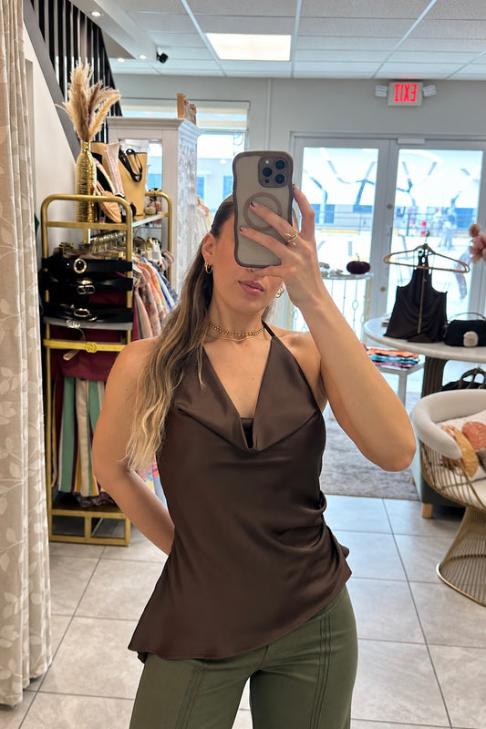 Satin asymmetrical top