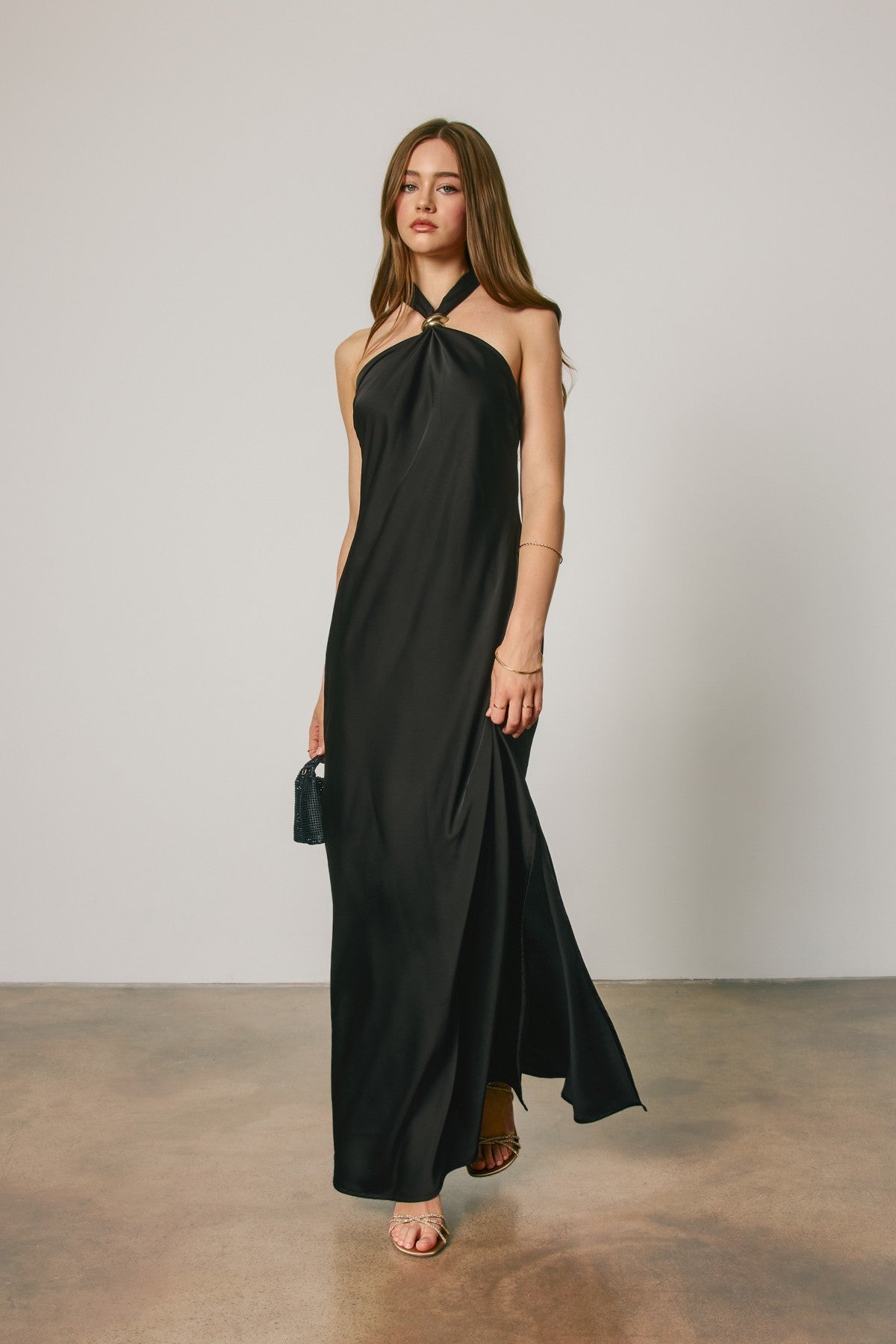 Black halter dress