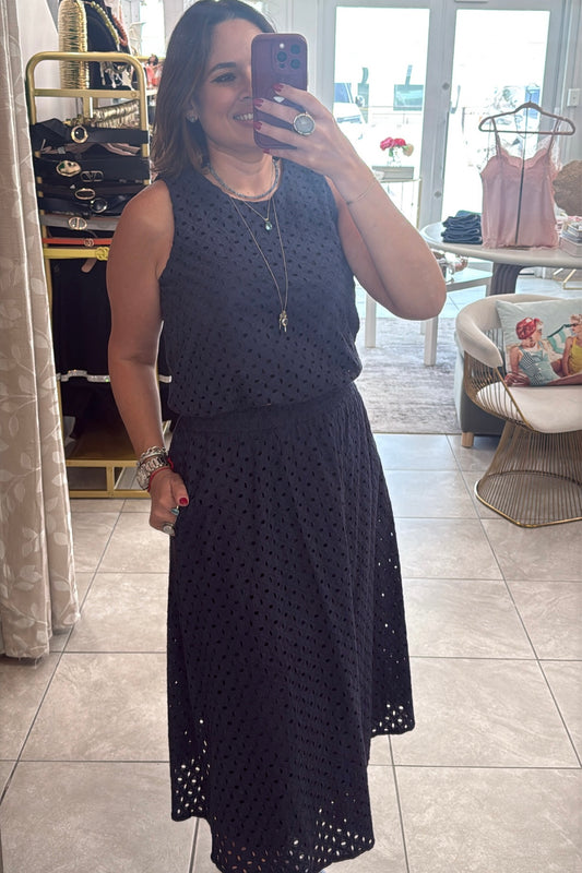 Navy Eyelet Set