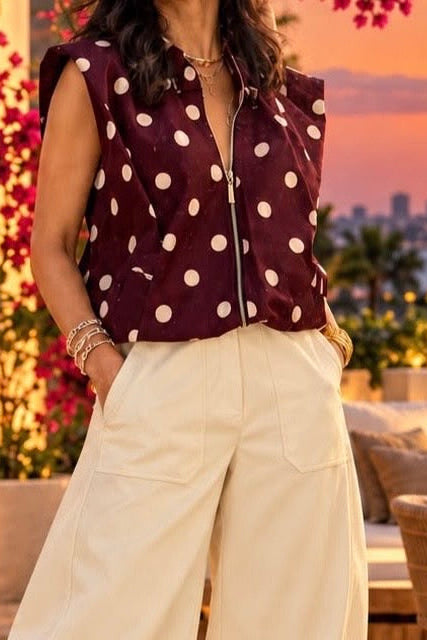 Polka dots vest jacket