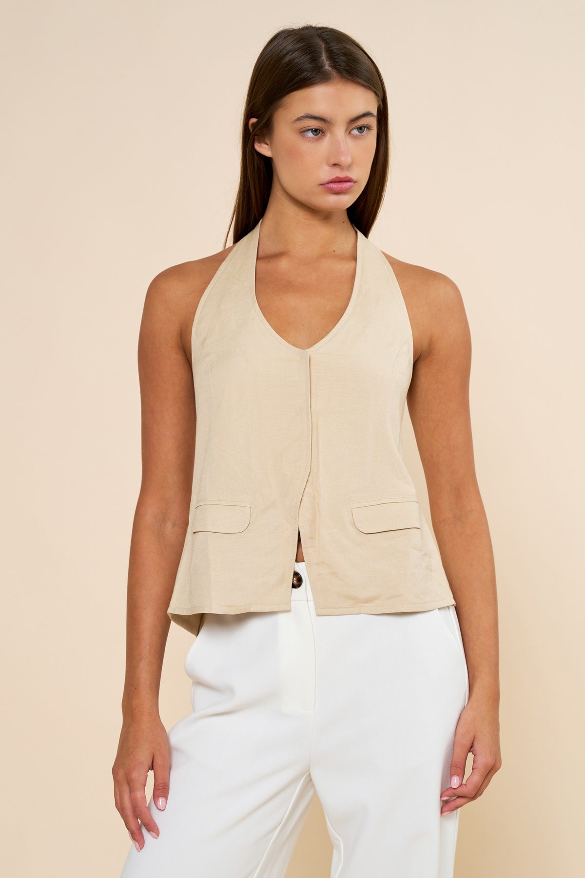 Linen vest top