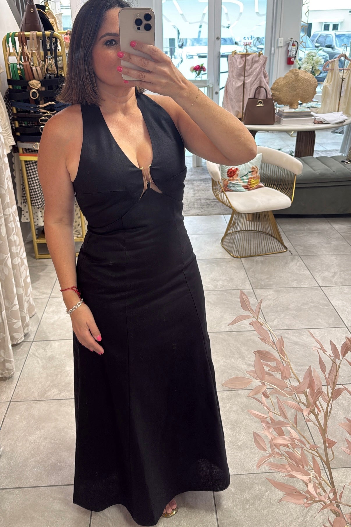 Black linen Dress