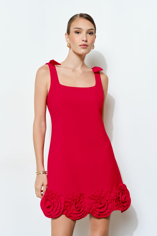 Red Rosette Dress