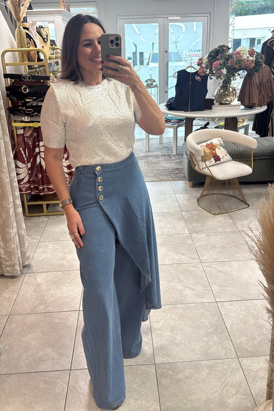 Silver moon shimmer Top
