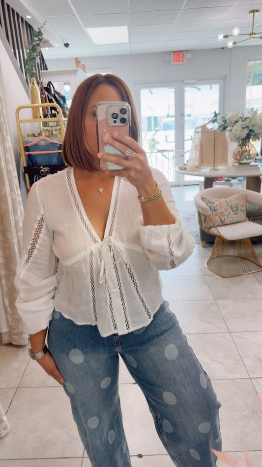 White Linen Top