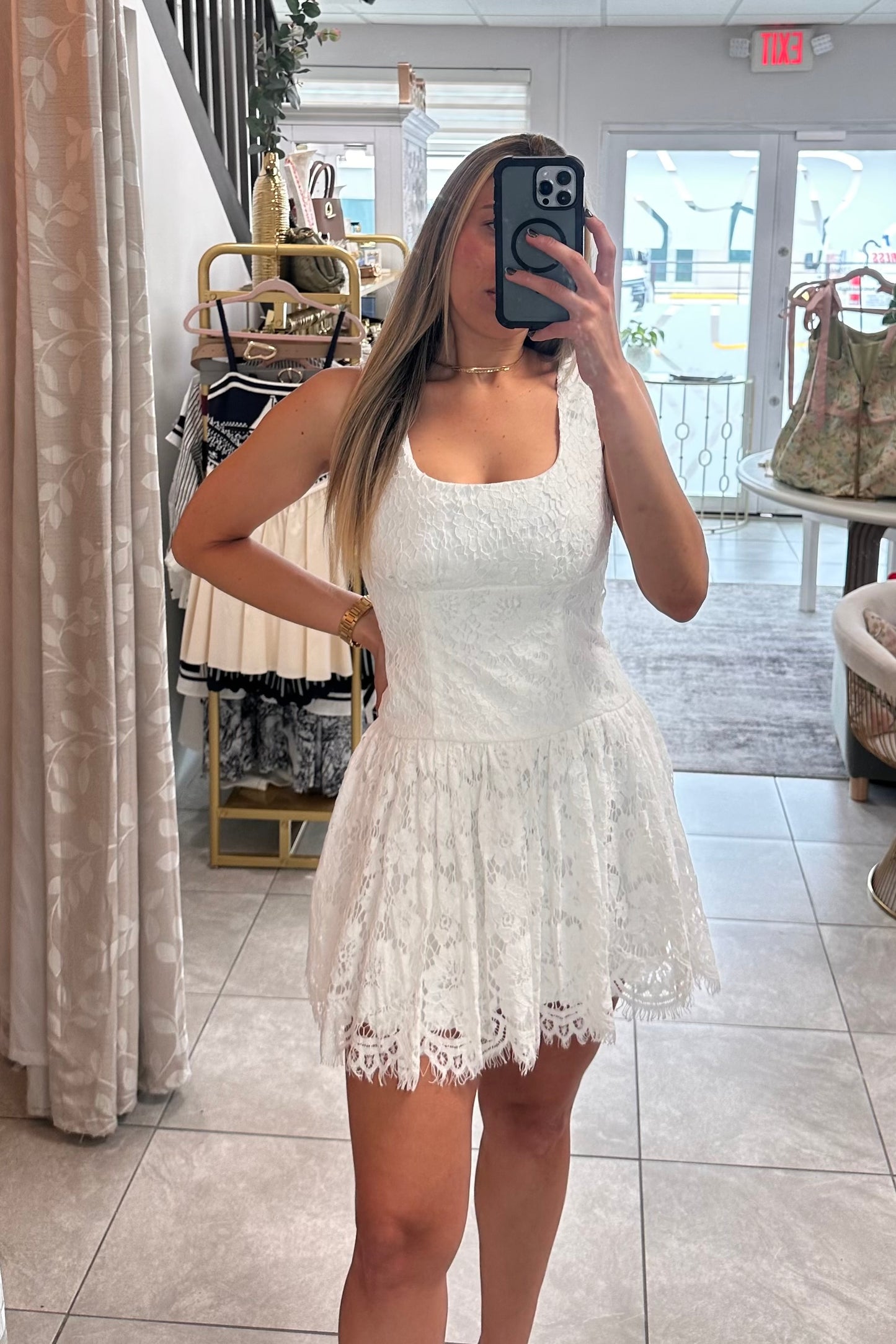 Lace White Dress