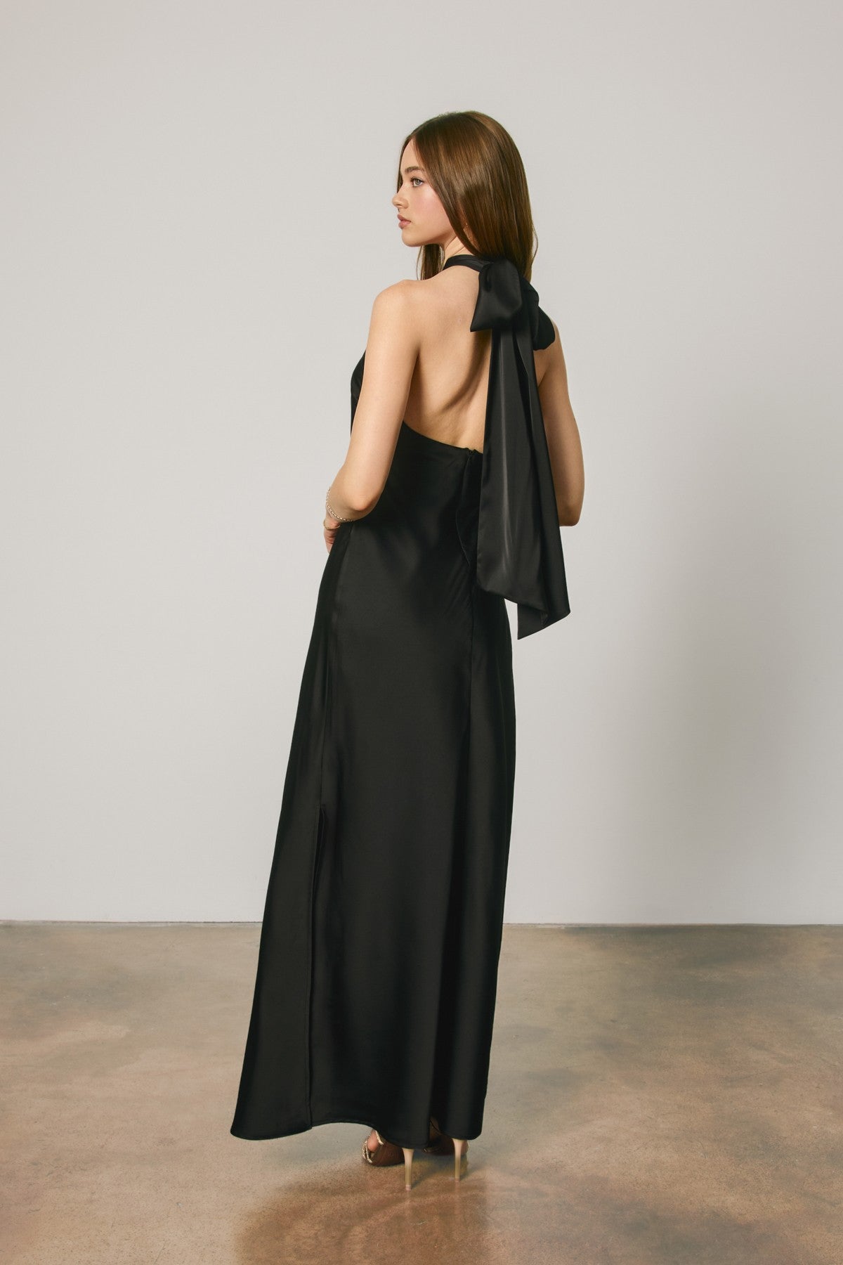 Black halter dress