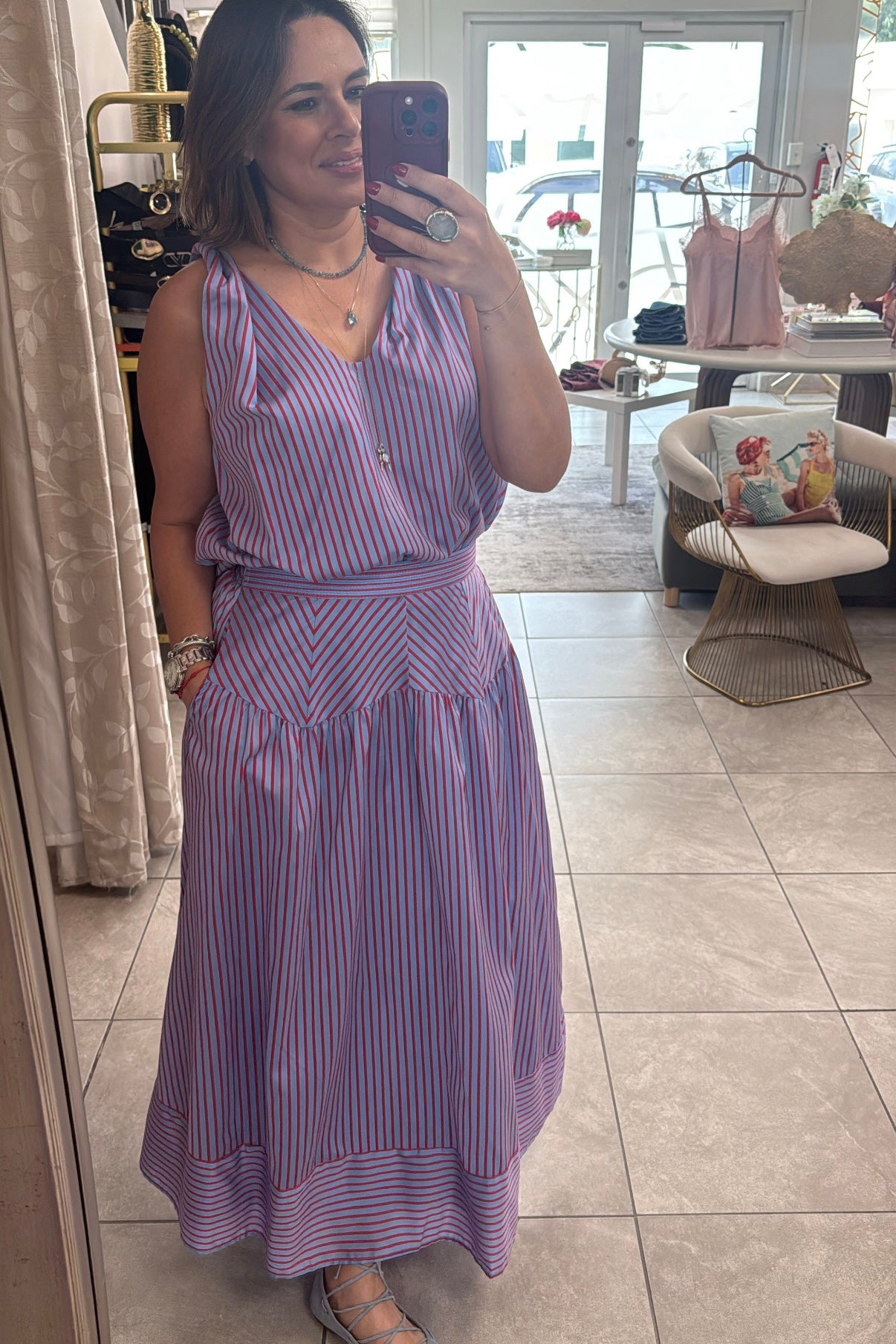 Striped Skirt Set