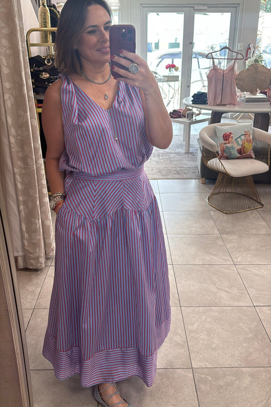 Striped Skirt Set
