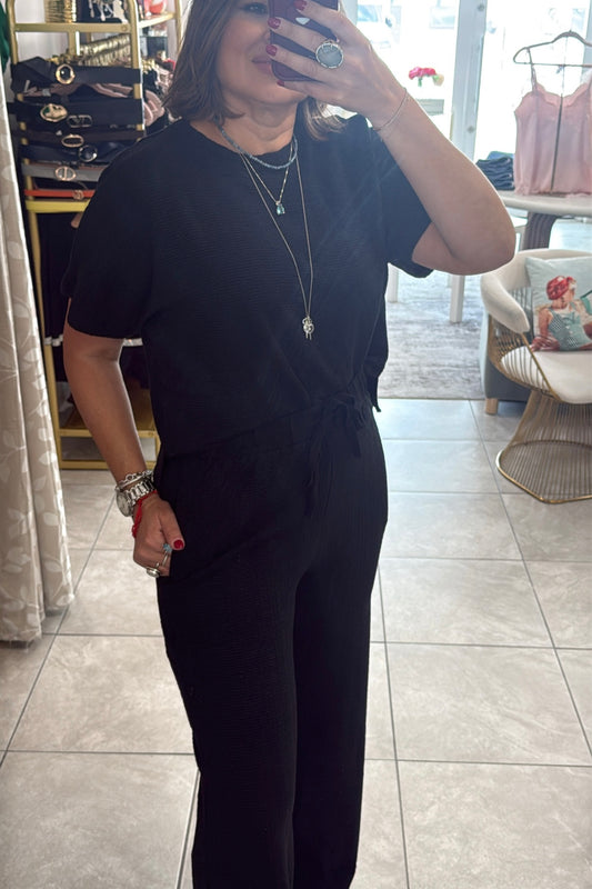 Jacquard Black Pant