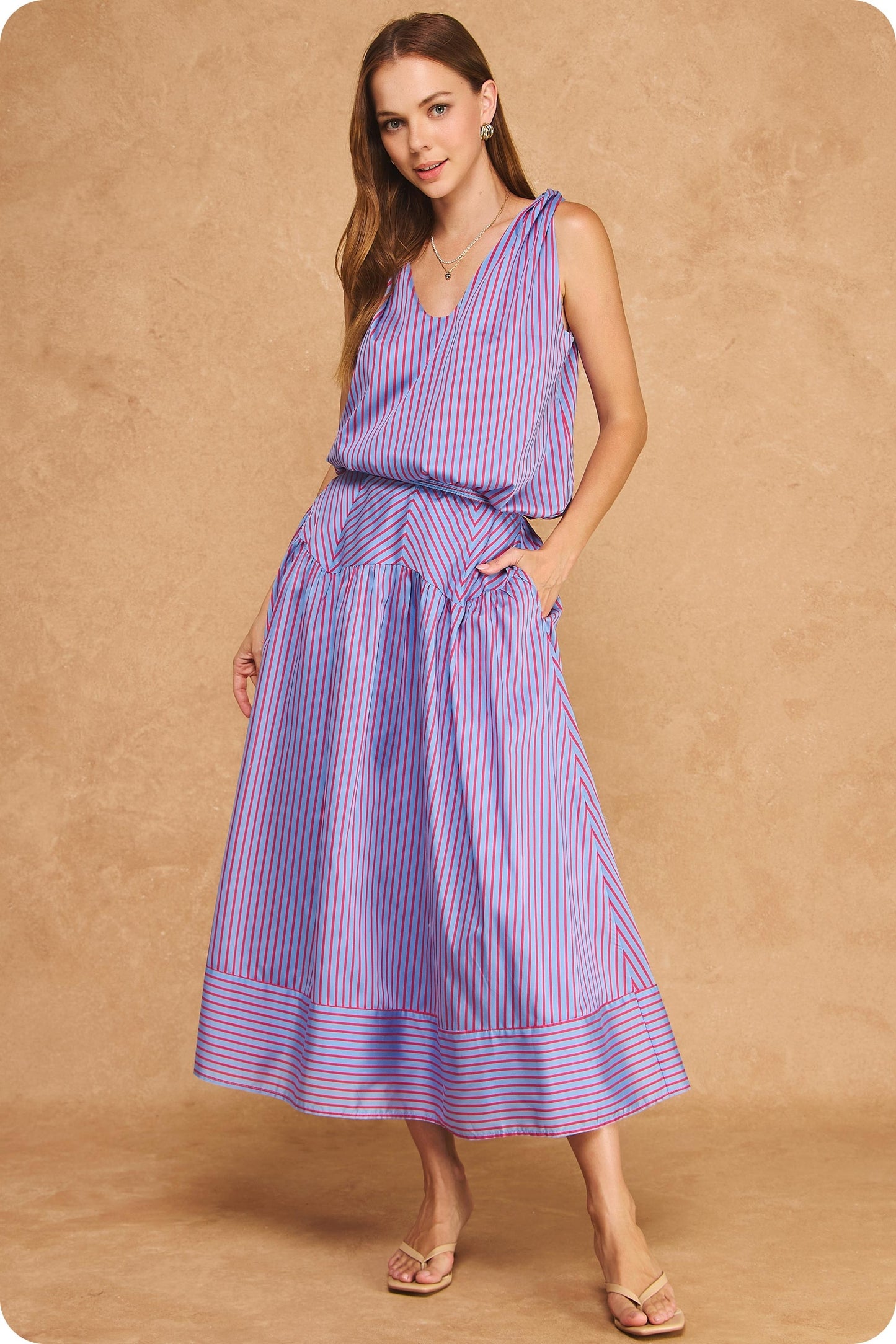 Striped Skirt Set