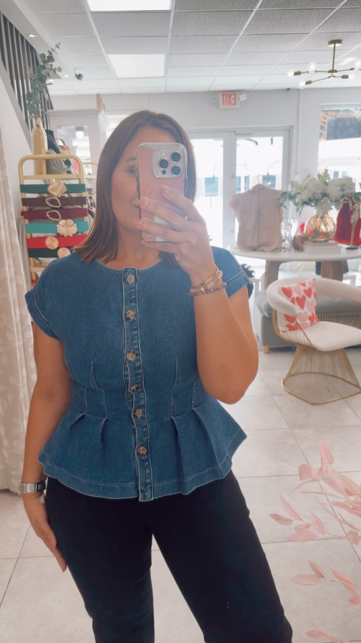 The one denim top