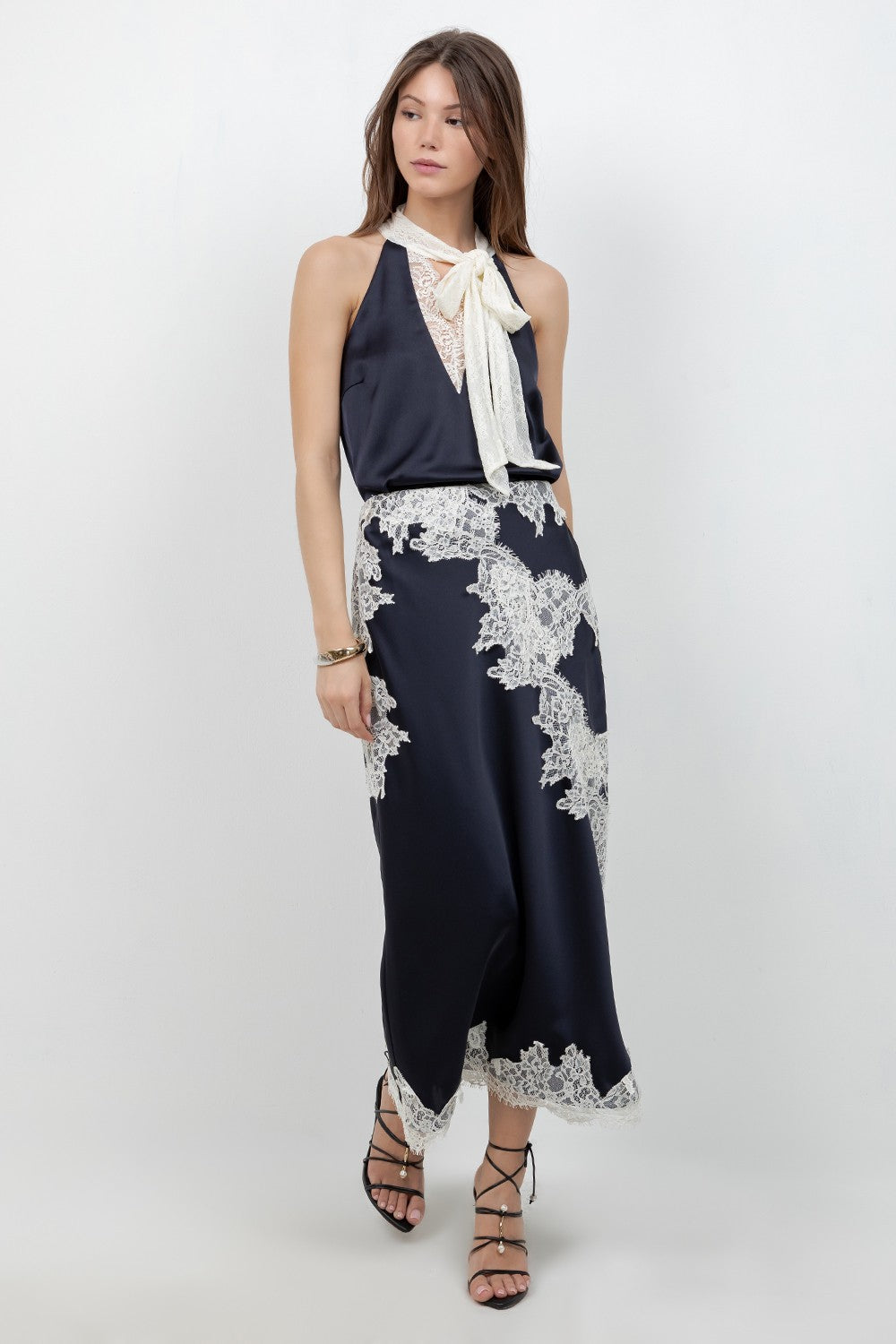 Navy & Ivory Lace Set