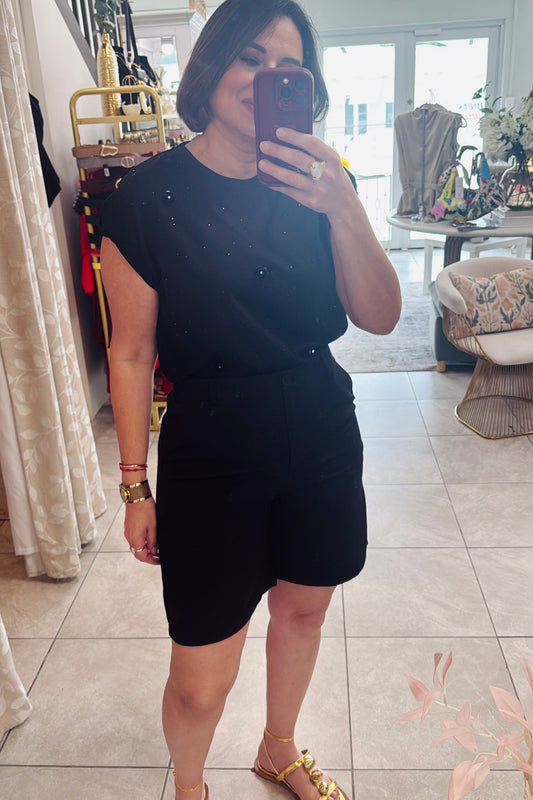 Black Embellished Top