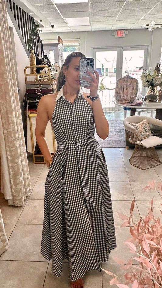 Gingham Plain Dress