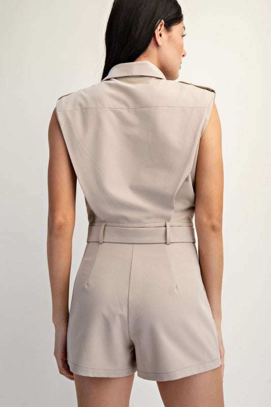 Draped Tailored Romper