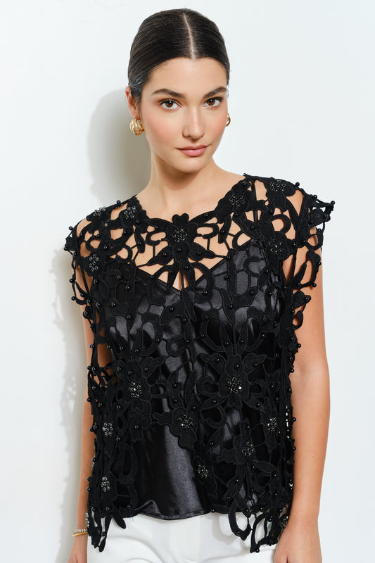 All Black Bead Top